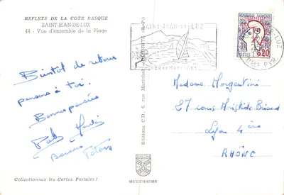 Saint-Jean-de-Luz — Vue d'ensemble de la Plage — Éditions Méret Montagne, n°44 — Verso