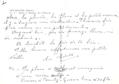 Salle à Manger du Château — Les Halles (Rhône) — éditeur CIM — Verso