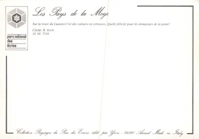Les Pays de la Meije — Parque Nacional dos Écrins — editor Yvon, n° 10 00 7534 — Verso