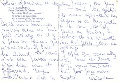 Saint-Guilhem-le-Désert — le cirque de l'Internet et vestiges anciens — Éditions Des Septfontaines — Verso