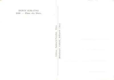Dijon — Place dos Duques — editor Pathiaux-Valière, n° 1008 — Verso