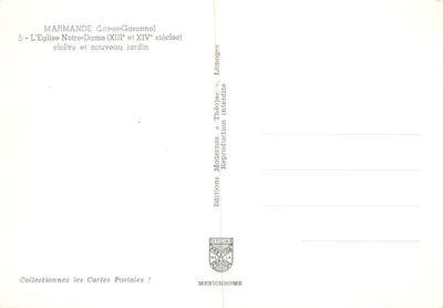 Marmagne — Katedra Najświętszej Maryi Panny i ogród (XIII–XIV wiek) — Wydawnictwo Modernes « Théojae » — Rewers