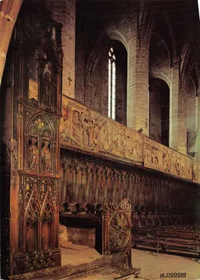 Igreja Abbatial Saint-Robert — As cadeiras do coro dos monges (século XV) — Éditions 'LA CIGOGNE' n°43.048.95