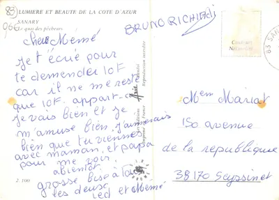 Sanary-sur-Mer — Calçadão dos pescadores com edifício com sino — Edições Bandol — Verso