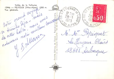 Dolina Vallouise — Ogólny widok — Société Éditions de France, Marseille, n° 12446 — Rewers