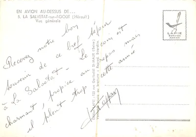 La Salvétat-sur-Agout — vue générale — édition LAPIE — Verso
