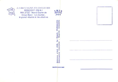 Roscoff — Igreja de Nossa Senhora de Croaz-Batz — editor Éditions d'Art JOS — Verso