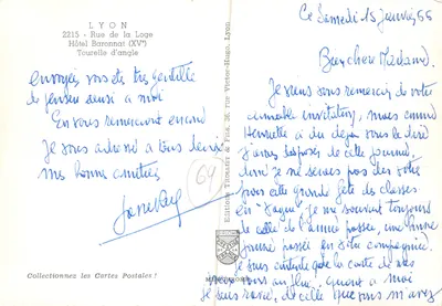 Vieux-Lyon — rue pavée entre hôtels anciens avec tour en arrière-plan — Éditions TROLLIET & FILS — Verso