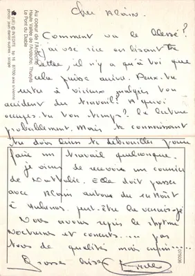Pâtre et troupeau — sous un pont en pierre — éditeur INEDITTE, Thueyts — Verso