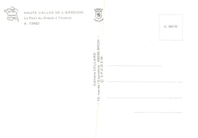 Le Pont du Diable — pont en pierre sur l'Ardèche à Thueyts — Éditions Cellard Bron — Verso