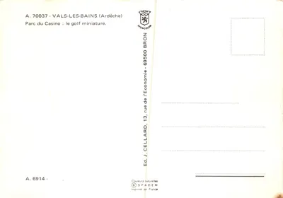Parco del Casinò — campo da minigolf — editore Ed. J. Cellard — Verso