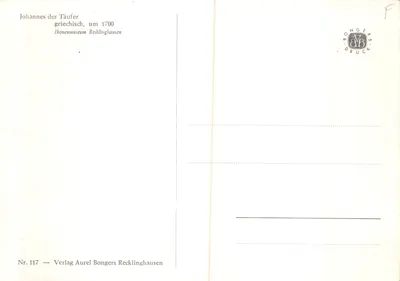 Johannes Krzyżowiec — ikona bizantyjska — wydawca Verlag Aurel Bongers Recklinghausen, nr 117 — Rewers