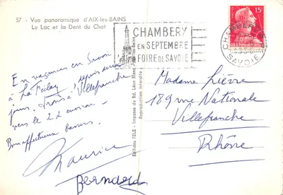 Panoramablick auf Aix-les-Bains — See und der Dent du Chat — Éditions TELE — Rückseite