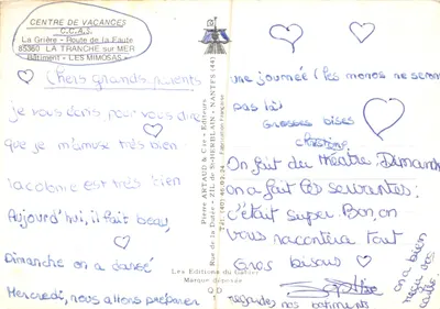 Edifício « Les Mimosas » — Centro de Férias C.C.A.S. em La Tranche-sur-Mer — Editor Pierre Artaud & Cie — Verso