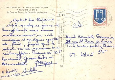 Plage de Suzac — La Pointe de Lembéchade — M. Berlaud, n°357 — Verso