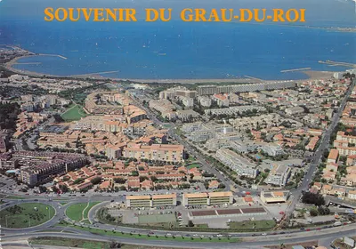 Vue aérienne du Grau-du-Roi — Souvenir du Grau-du-Roi, éditeur D. Payan