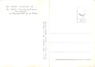 Arles — ogólne widok z Nowym Mostem nad Rzeczą — Wydawnictwo Lapie Service Aérien — Rewers