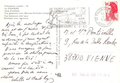 La Fighière — vista geral do camping e dos edifícios — Edição Y.P. 54-86-70 — Verso