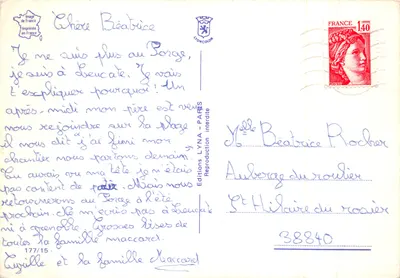 Languedoc — crianças colhendo uvas perto de um castelo — Éditions LYONCOLOR — Verso