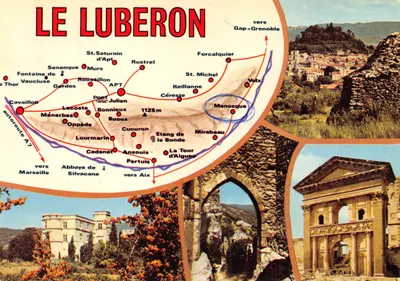 O Luberon — Carta turística com itinerário e locais (editor: Ed. J. CELLARD)