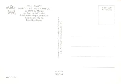 A Dente do Marais — falésia vulcânica dominando o abismo de 100 m — Edições G-d'O, Olliergues — Verso