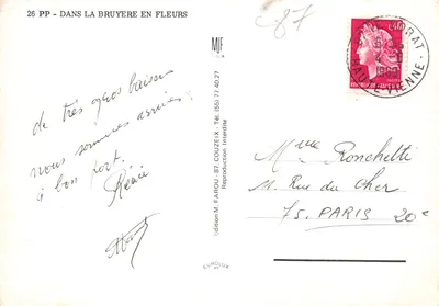 Mulher em uma campina de flores — Um beijo do Limousin — editor M.J.F. — Verso