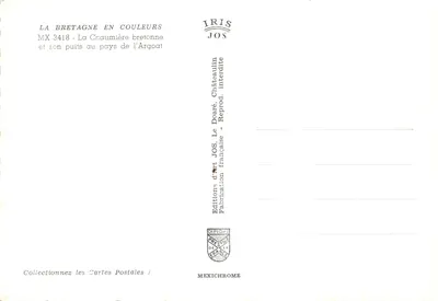 A Casa Bretã da Craumière — casa de pedra com telhado de colmo e poço no país do Argoat — editor IRIS JOS — Verso