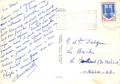 Duas pessoas em uma praia — cena de lazer — editor ARTAUD Frères - Nantes, n° 52 PP — Verso