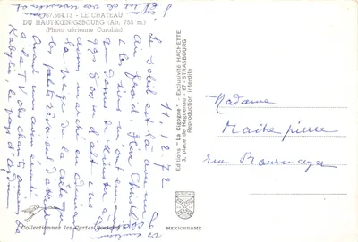 Zamek Haut-Kœnigsbourg — widok z lotu — wydawca IRIS — Rewers