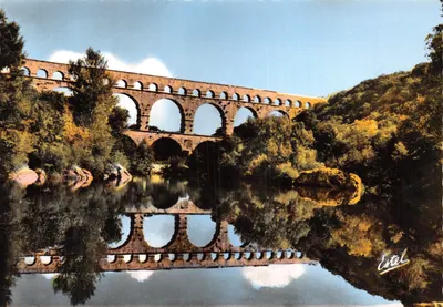 Pont du Gard — aqueduto romano sobre o Gard — editor Estel, n° 4942