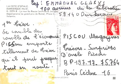 Hôtel Etel — torre cilíndrica com letreiro 'HOTEL' — Éditions Etel — Verso