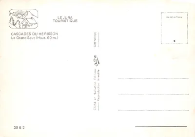Cascades du Herisson — Le Grand Saut (Haut. 60 m.) — LE JURA TOURISTIQUE, Grenoble — Verso