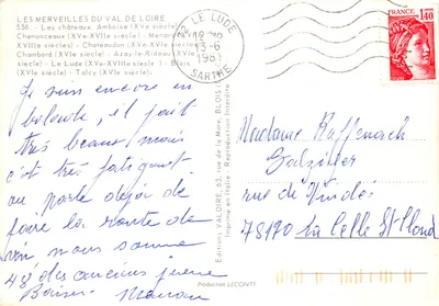 Au pays des châteaux — collage de châteaux du Val de Loire — Éditions LECONTE — Verso