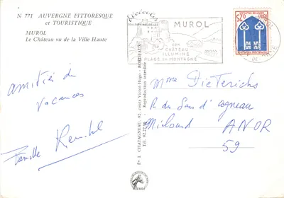 Murol — A vista do castelo visto da Ville Haute — Editor Élécé, N° 771 — Verso