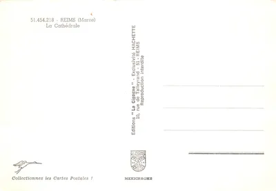 Reims — Catedral de Nossa Senhora — Éditions Hachette — Verso