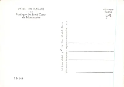 Basilique du Sacré-Cœur — vue panoramique — éditeur J. JON — Verso