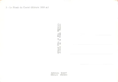Le Plomb du Cantal — vista panorâmica com floresta e riacho — Éditions GABY — Verso