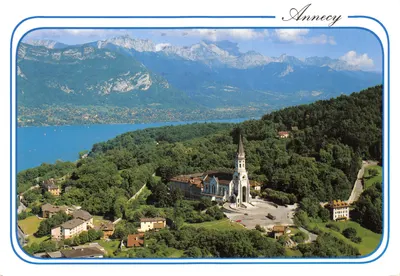 Annecy — vista panorâmica com a capela da Visitação e o lago — Edições REVALP-ALBERTVILLE
