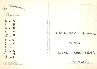 Árvore de salgueiro chorão — paisagem outonal na beira de um lago — Edições CartoLaser, n°2638 — Verso