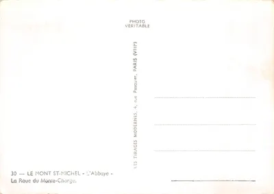 Mont-Saint-Michel — A Roda do Monte-Charge — editor Pasquier, Paris — Verso