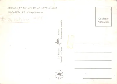 Le Castellet — Vila Medieval — As Edições Bandol — Verso