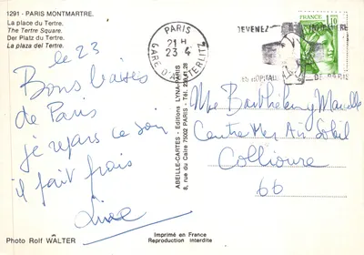 Place du Tertre — Montmartre — Foto Rolf WALTER — Éditions LYNA PARIS — Verso