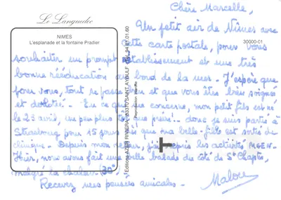 Nîmes — Fontaine Pradier — Wydawnictwo AZUR — Rewers
