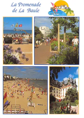 A Promenade de La Baule — vista da praia, do caminho cercado de árvores, da areia e do hotel Hermitage — ÉDITIONS D'ART LE DOARÉ