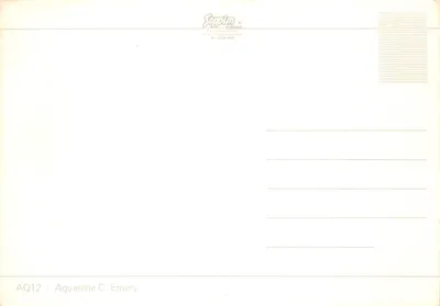 Dwa dzieci idące po wsiennym ścieżku — aquarela C. Emery — wydawnictwo Septim — Rewers
