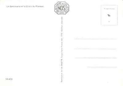 Santuário de La Salette — Cruz do Planeau — editor Santuário de La Salette, n° 10.474 — Verso