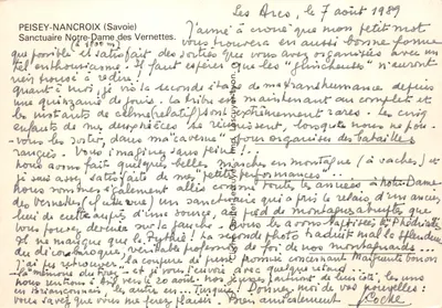 Santuário Nossa Senhora das Vernettes — Peisey-Nancroix (Savoie) — editor: Cliché Guillet-Lescuyer — Verso