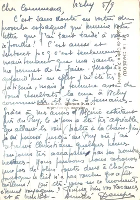 Cloître de la Chaise-Dieu — editor G.d'O, n° 579 — Verso