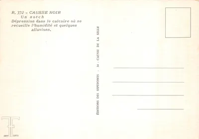Causse Noir — depresja wapienna z osadami — Wydawnictwo Septfonts — Rewers
