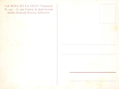 De Geit en de Nacht — Tapete — Kartontapete van Jean Lurçat, Atelier Goubely-Gatien, Aubusson — Achterkant